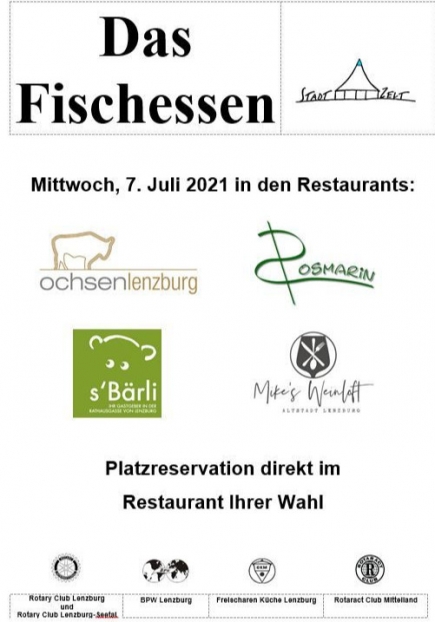 Das Fischessen 2021 fand  in vier Lenzburger Restaurants statt.